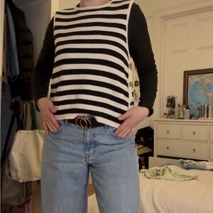 Striped Black and White Women's Top